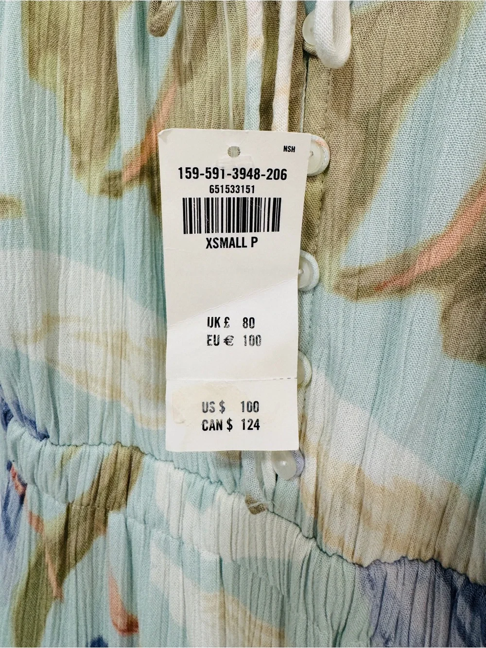 Abercrombie & Fitch NWT Easy Waist Lt Green Tiered MidMaxi Dress Floral Romantic